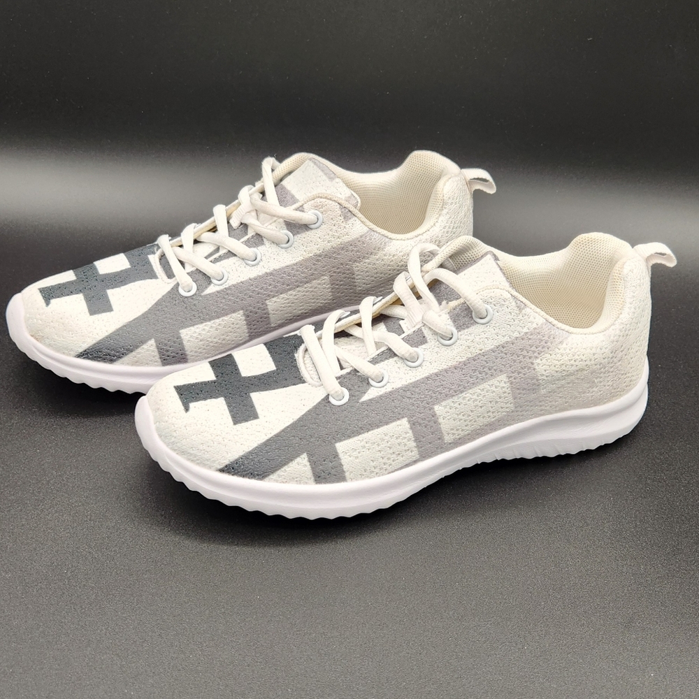 Like New! Stylish Gray and White Women's Sneakers- Size 7.5